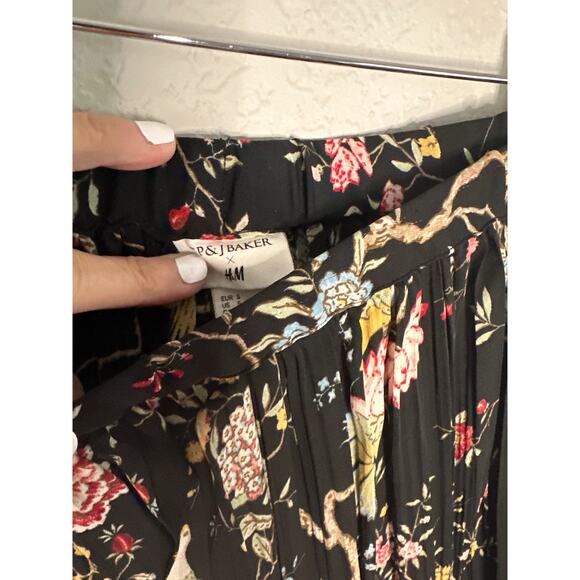 NEW GP & J Baker x H&M Grunge Midi Skirt Birds Floral Cottage Boho Indie Fall - Picture 7 of 9